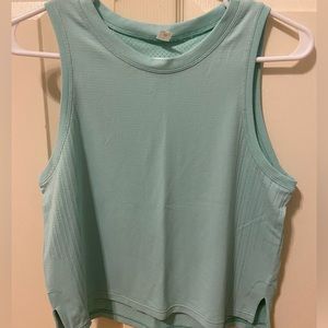 Blue Lululemon Cropped Tank Top